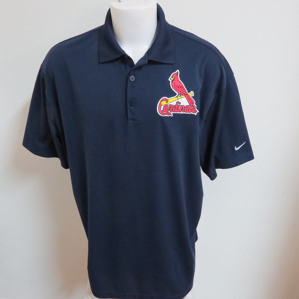 M-2XL Blue St. Louis Cardinals Nike Dri-Fit Mens Polyester #23V Polo Shirt